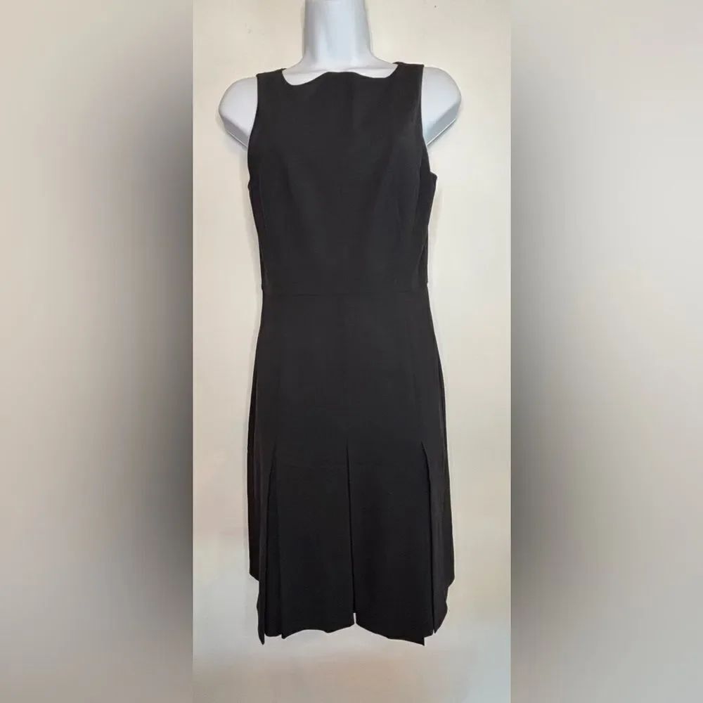 I. Crew EUC Italian double cashmere by Tollegno 1900 black pleated dress size 2